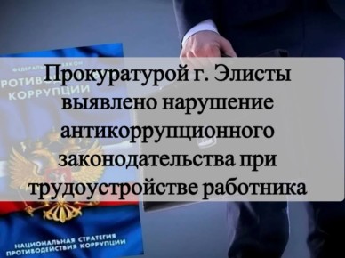 Прокуратурой г. Элисты проведена проверка исполнения законодательства о противодействии коррупции в отношении индивидуального предпринимателя