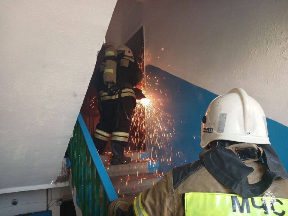 Огнеборцы МЧС России ликвидироали пожар в Лаганском районе