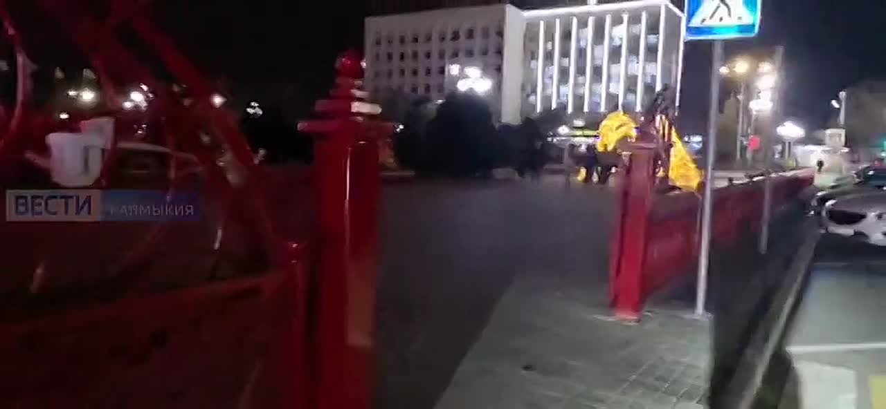 В центре Элисты, на площади «Пагода семи дней», появилась праздничная новогодняя ёлка, а также яркие тематические украшения