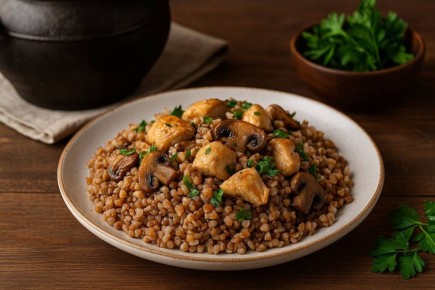 Гречка с курицей и грибами: простое и уютное блюдо для домашнего ужина