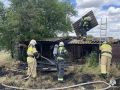 В райцентре Целинного района горела хозпостройка