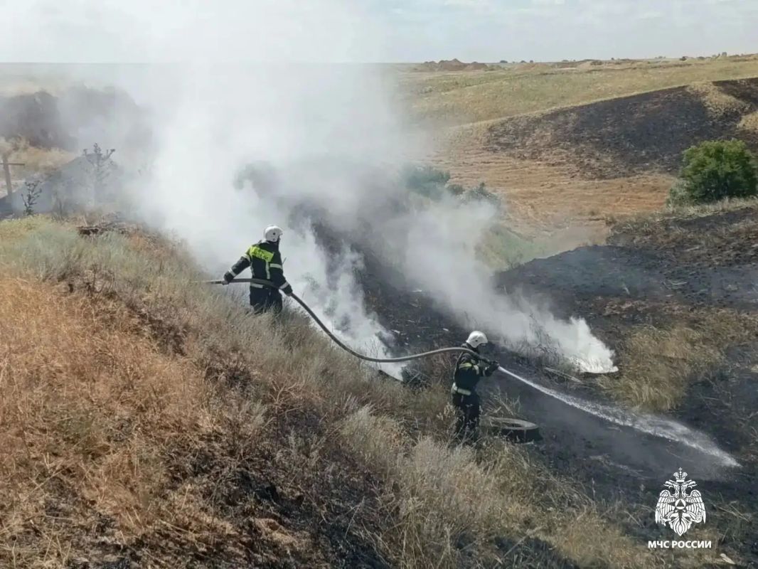 В Калмыкии потушили возгорание сухой растительности В Калмыкии потушили возгорание сухой растительности
