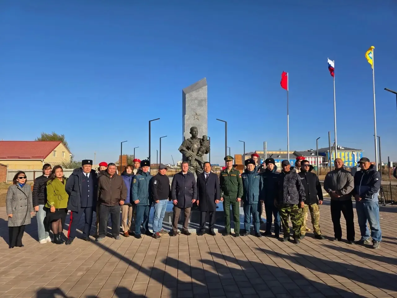 В Целинном районе открыли Сквер Победы