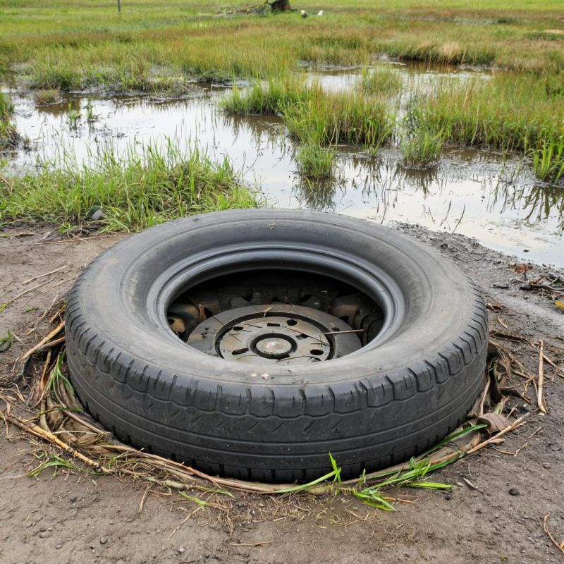 Как создать уютный уголок на заболоченной земле с помощью дренажного колодца из покрышек