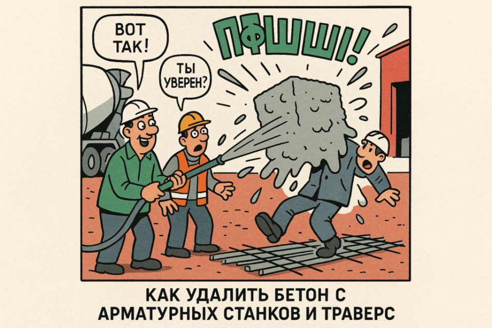 Очистка оборудования: Как эффективно удалять бетон с арматурных станков